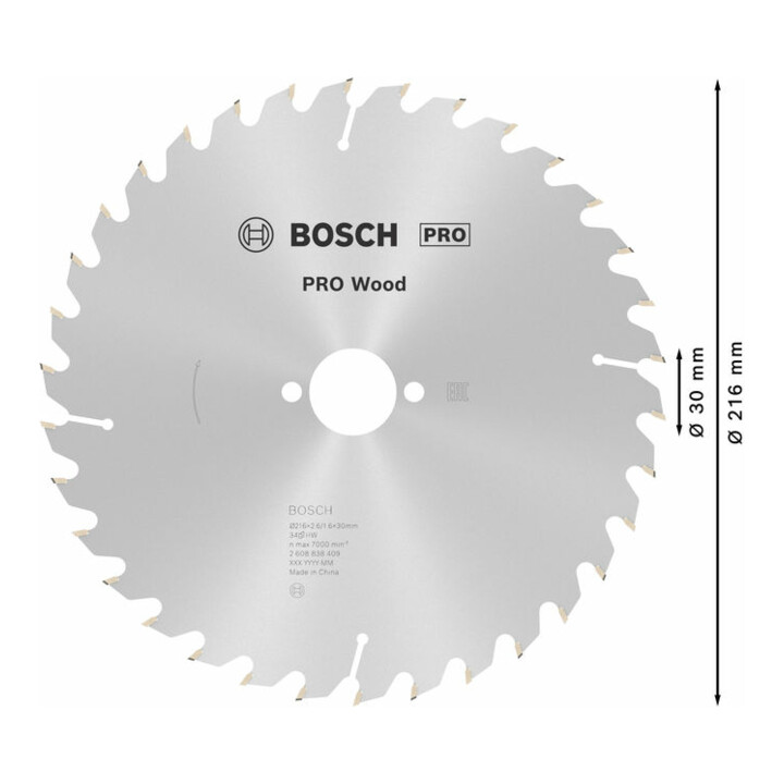 Lame de scie circulaire Bosch Optiline Wood 216 x 30 x 2,6/1,6 34 34