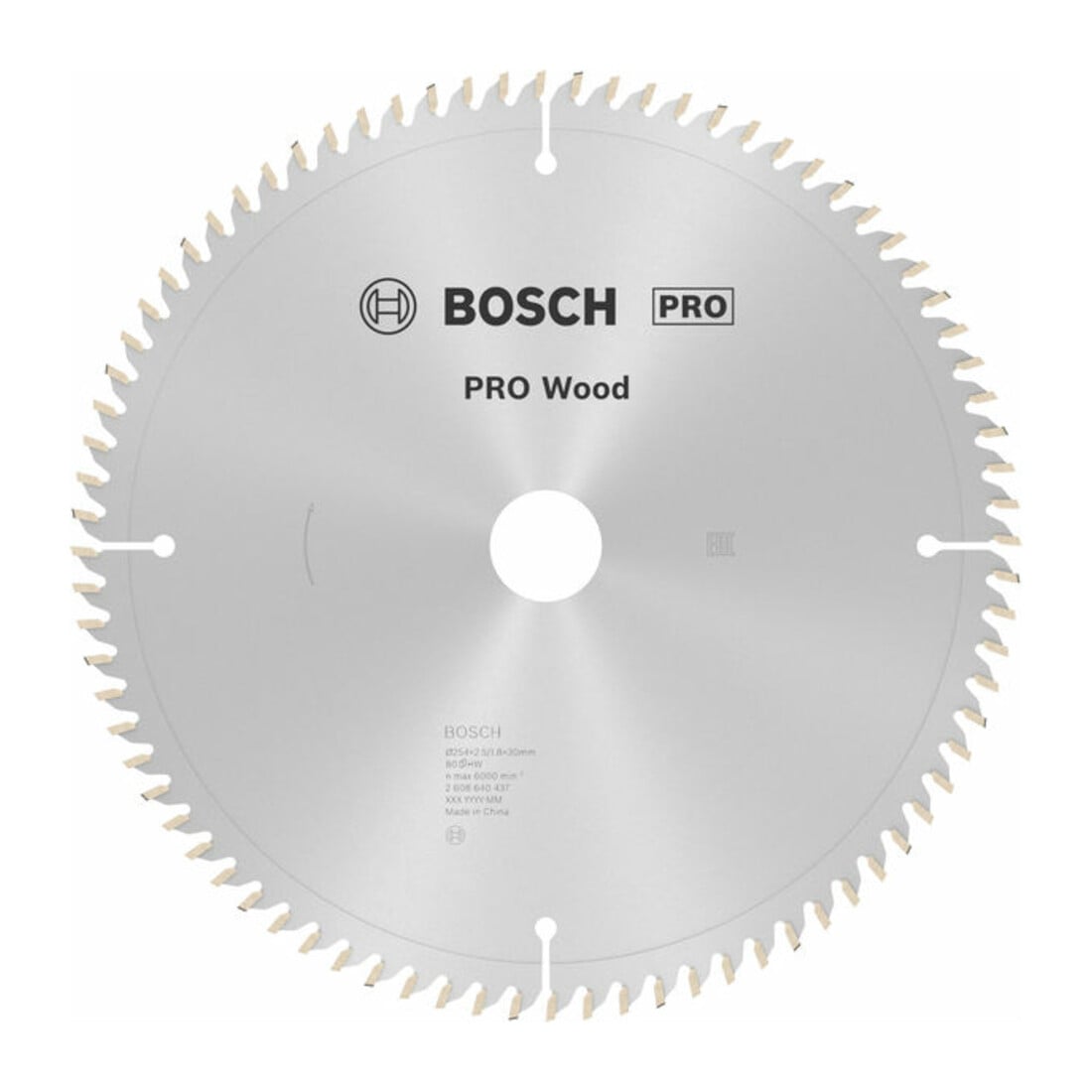 Lame de scie circulaire Bosch Optiline Wood 254 x 30 x 2,5 mm, 80