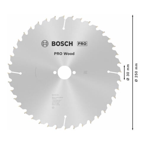 Lame de scie circulaire Bosch Optiline Wood pour scies à format 250 x 30 x 3,2 mm 40
