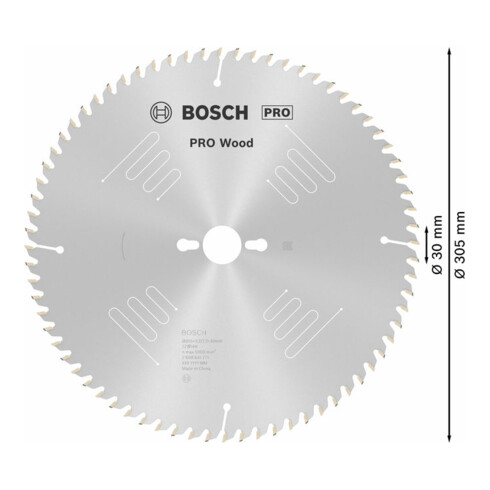 Lame de scie circulaire Bosch Optiline Wood pour scies à format 305 x 30 x 3,2 mm 72