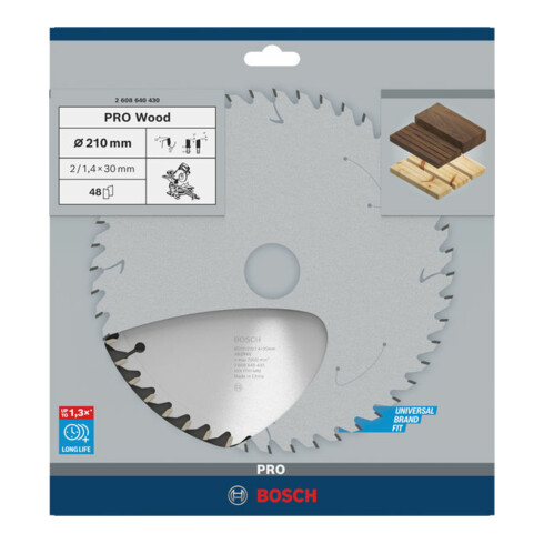 Lame de scie circulaire Bosch Optiline Wood pour scies à onglet et à tronçonner 210 x 30 x 2,0 mm 48