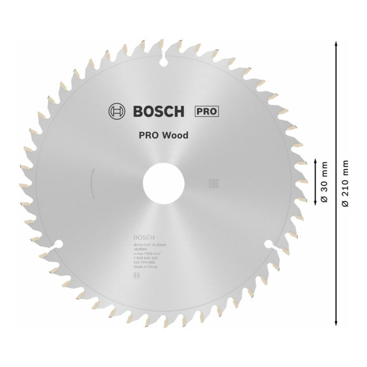 Lame de scie circulaire Bosch Optiline Wood pour scies à onglet et à tronçonner 210 x 30 x 2,0 mm 48