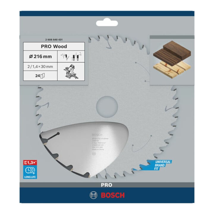 Lame de scie circulaire Bosch Optiline Wood pour scies à onglet et à tronçonner 216 x 30 x 2,0 mm 24