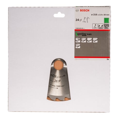 Lame de scie circulaire Bosch Optiline Wood pour scies à onglet et à tronçonner 216 x 30 x 2,0 mm 24