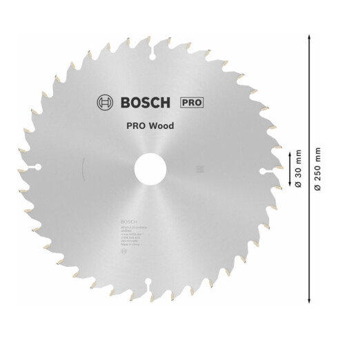 Lame de scie circulaire Bosch Optiline Wood pour scies à onglet et à tronçonner 250 x 30 x 3,2 mm 40