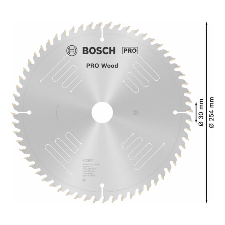 Lame de scie circulaire Bosch Optiline Wood pour scies à onglet et à tronçonner 254 x 30 x 3,2 mm 60