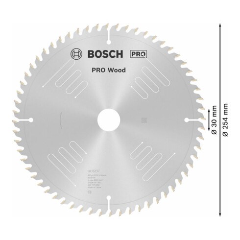 Lame de scie circulaire Bosch Optiline Wood pour scies à onglet et à tronçonner 254 x 30 x 3,2 mm 60