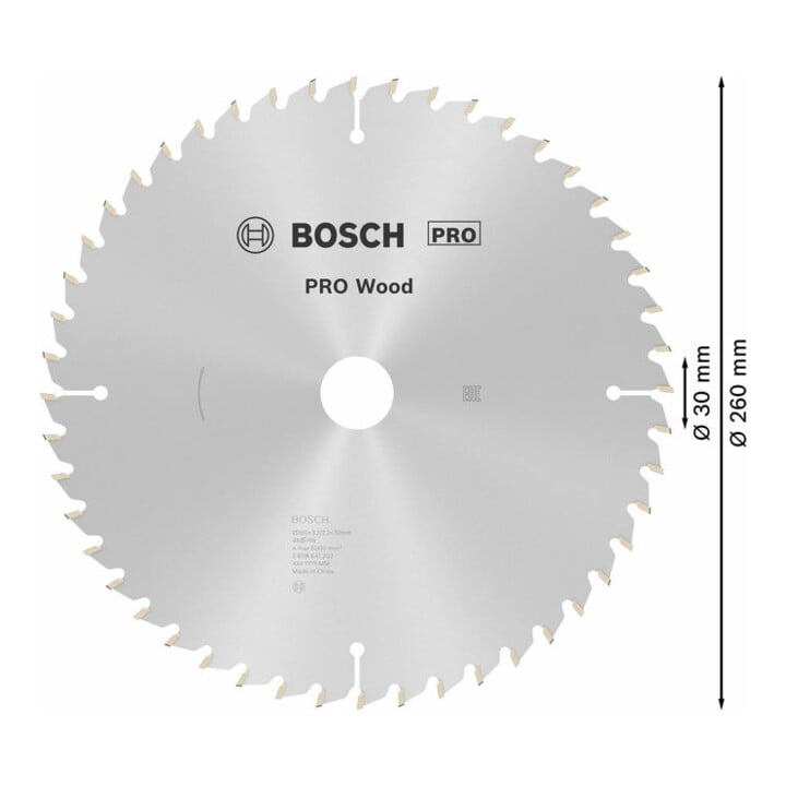 Lame de scie circulaire Bosch Optiline Wood pour scies à onglet et à tronçonner 260 x 30 x 3,2 mm 48