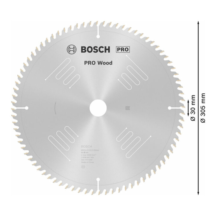 Lame de scie circulaire Bosch Optiline Wood pour scies à onglet et à tronçonner 305 x 30 x 3,2 mm 80
