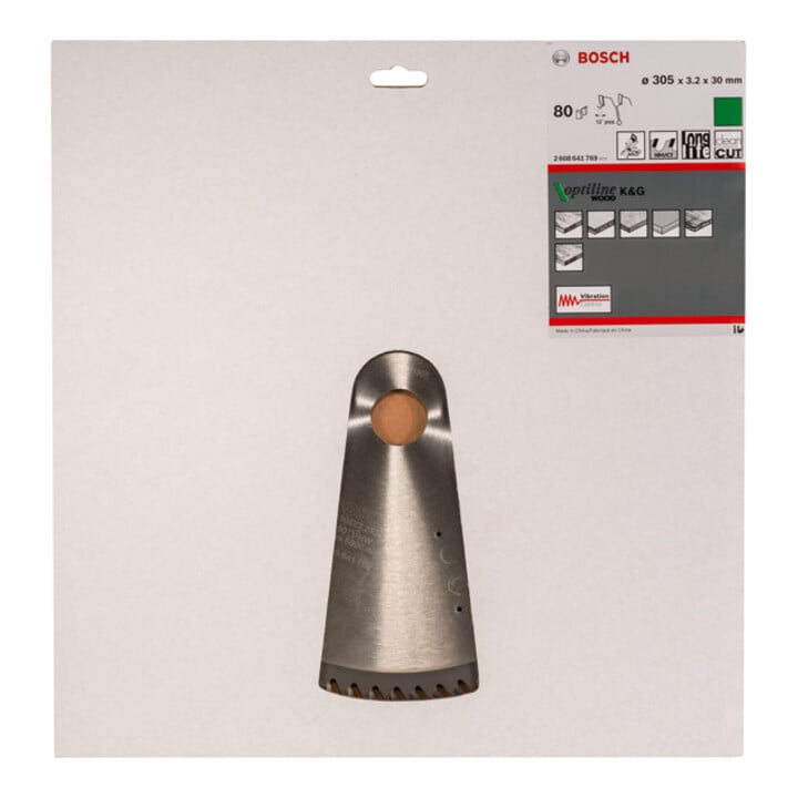 Lame de scie circulaire Bosch Optiline Wood pour scies à onglet et à tronçonner 305 x 30 x 3,2 mm 80