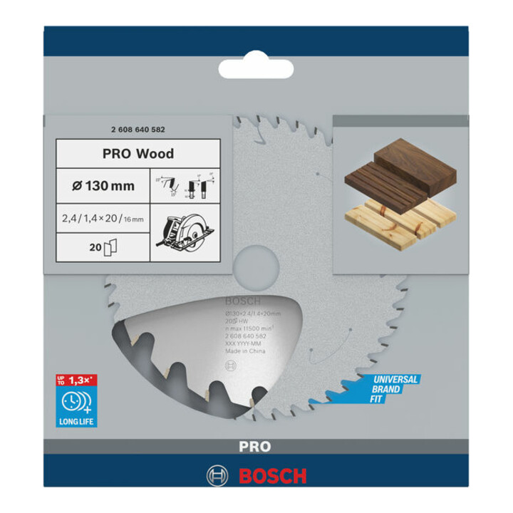 Lame de scie circulaire Bosch Optiline Wood pour scies circulaires à main 130 x 20/16 x 2,4 mm 20