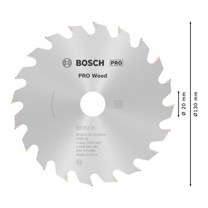 Lame de scie circulaire Bosch Optiline Wood pour scies circulaires à main 130 x 20/16 x 2,4 mm 20