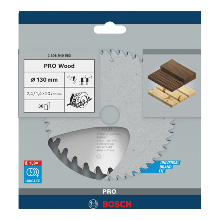Lame de scie circulaire Bosch Optiline Wood pour scies circulaires à main 130 x 20/16 x 2,4 mm 30