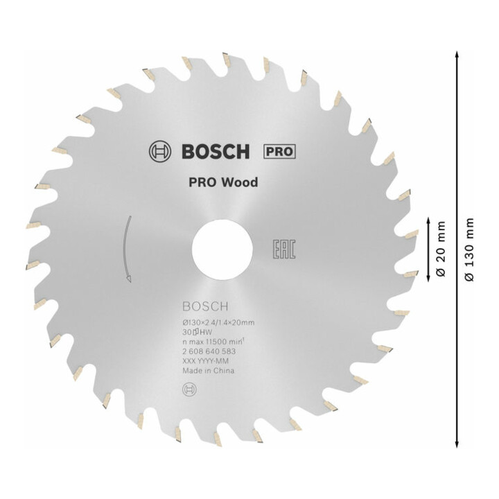 Lame de scie circulaire Bosch Optiline Wood pour scies circulaires à main 130 x 20/16 x 2,4 mm 30