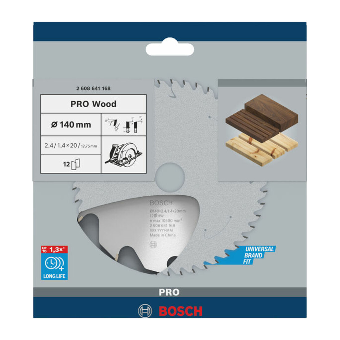 Lame de scie circulaire Bosch Optiline Wood pour scies circulaires à main, 140 x 20/12,7 x 2,4 mm, 12