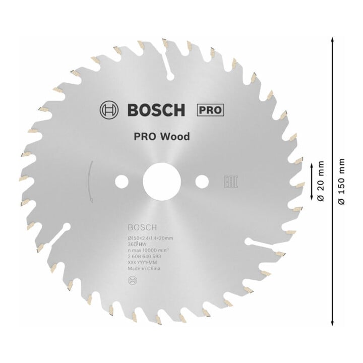 Lame de scie circulaire Bosch Optiline Wood pour scies circulaires à main 150 x 20/16 x 2,4 mm 36