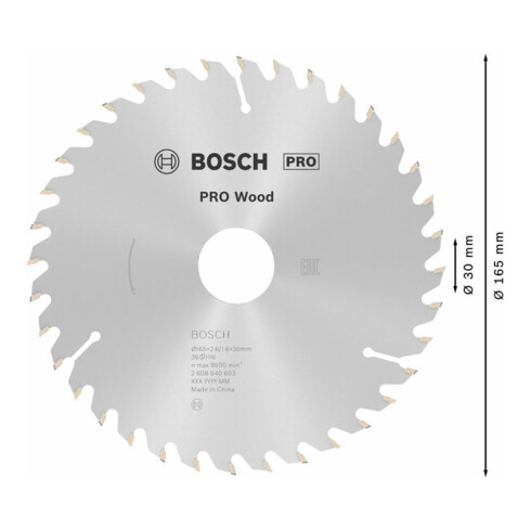 Lame de scie circulaire Bosch Optiline Wood pour scies circulaires à main 165 x 30 x 2,6 mm 36
