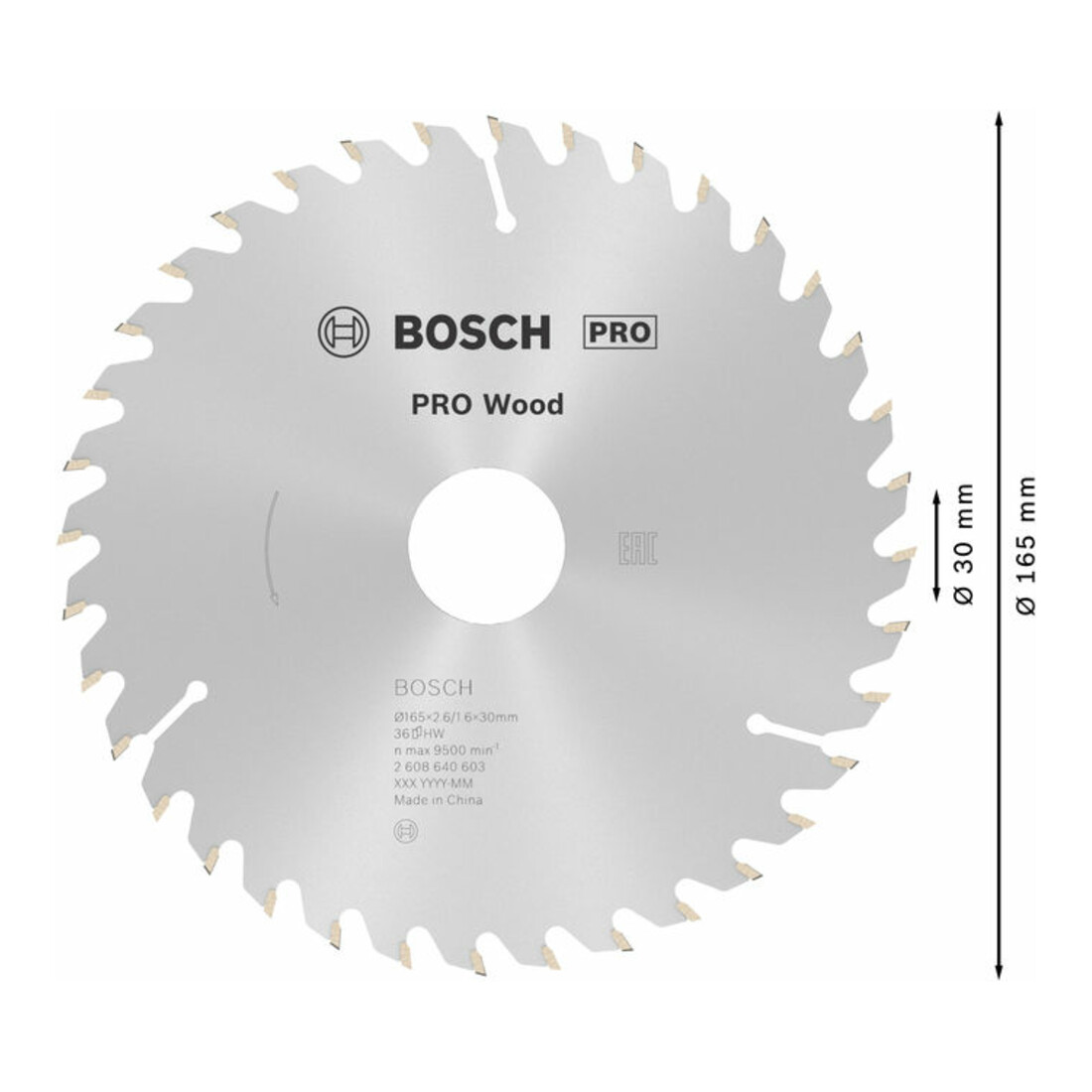 Lame de scie circulaire Bosch Optiline Wood pour scies circulaires à main 165 x 30 x 2,6 mm 36