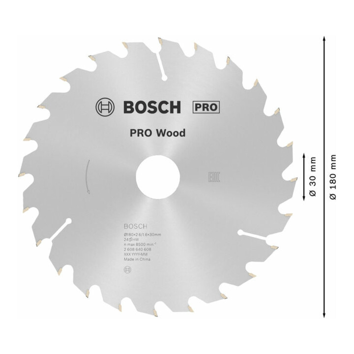 Lame de scie circulaire Bosch Optiline Wood pour scies circulaires à main 180 x 30/20 x 2,6 mm 24