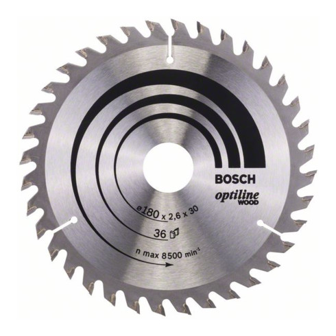 Lame de scie circulaire Bosch Optiline Wood pour scies circulaires à main 180 x 30/20 x 2,6 mm 36