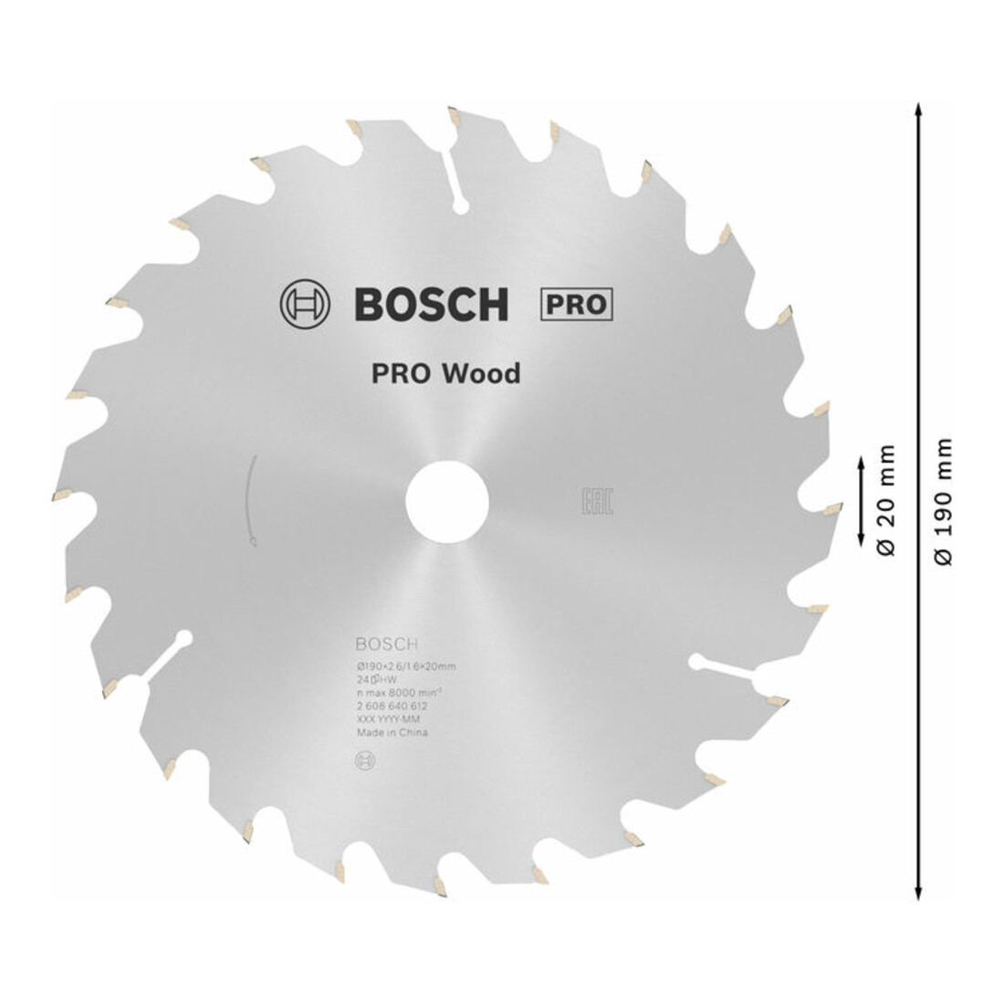 Lame de scie circulaire Bosch Optiline Wood pour scies circulaires à main 190 x 20/16 x 2,6 mm 24
