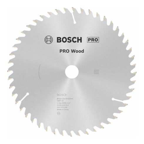 Lame de scie circulaire Bosch Optiline Wood pour scies circulaires à main 190 x 20/16 x 2,6 mm 48