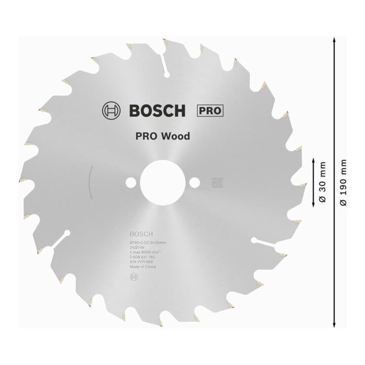 Lame de scie circulaire Bosch Optiline Wood pour scies circulaires à main 190 x 30 x 2,0 mm 24