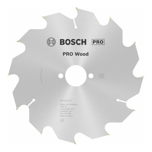Lame de scie circulaire Bosch Optiline Wood pour scies circulaires à main 190 x 30 x 2,6 mm 12