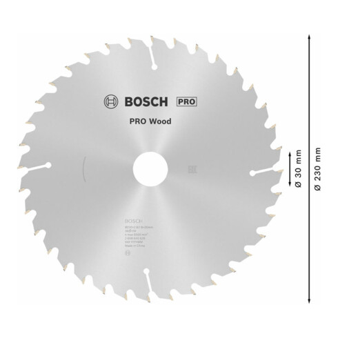 Lame de scie circulaire Bosch Optiline Wood pour scies circulaires à main 230 x 30 x 2,8 mm 36