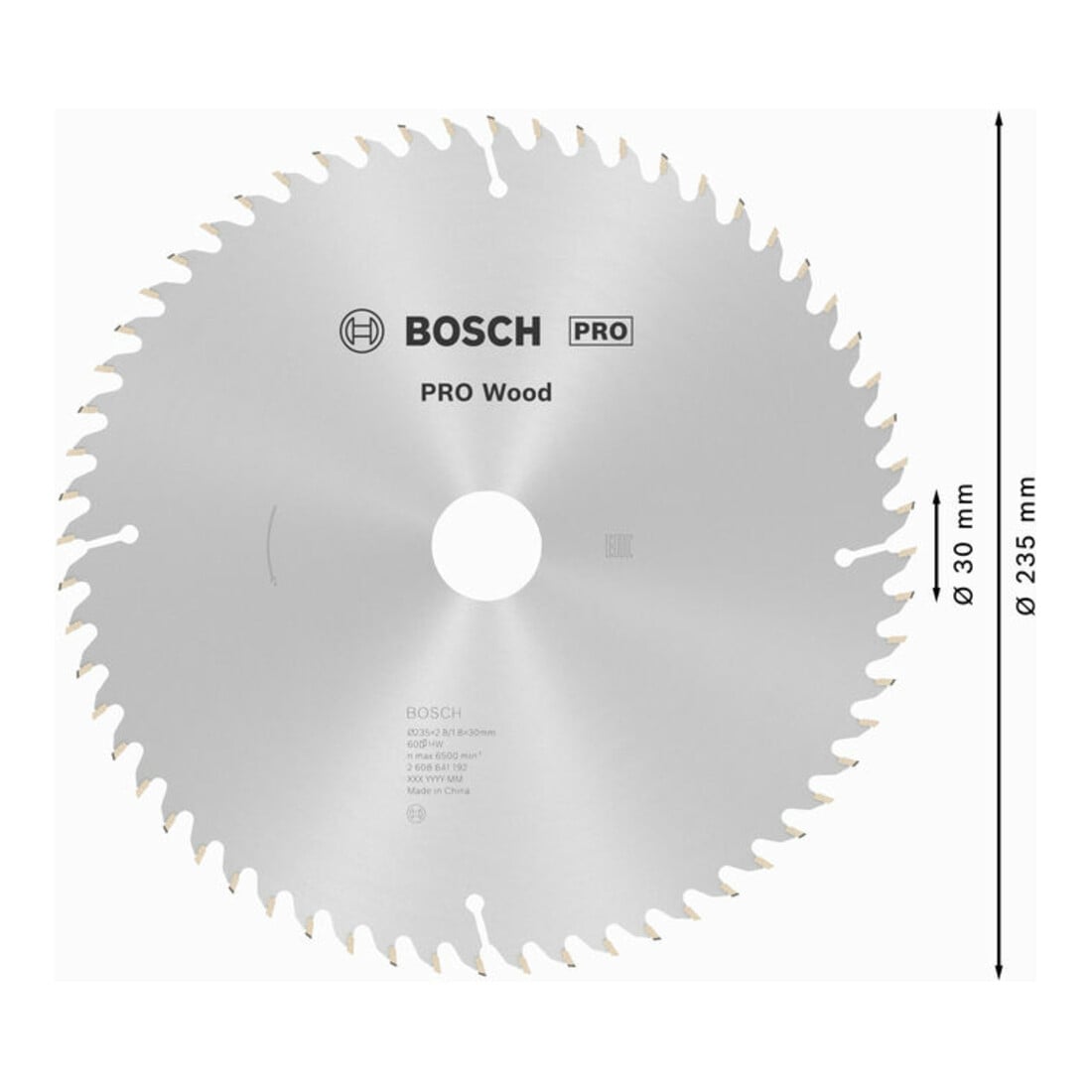 Lame de scie circulaire Bosch Optiline Wood pour scies circulaires à main 235 x 30/25 x 2,8 mm 60