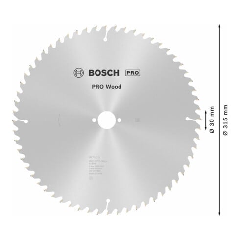 Lame de scie circulaire Bosch Optiline Wood pour scies circulaires de table 315 x 30 x 3,2 mm 60
