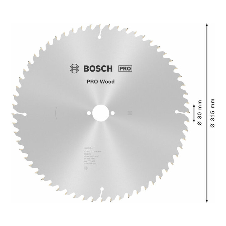 Lame de scie circulaire Bosch Optiline Wood pour scies circulaires de table 315 x 30 x 3,2 mm 60
