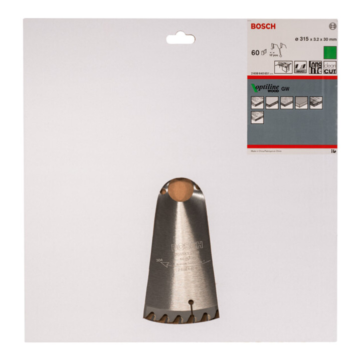 Lame de scie circulaire Bosch Optiline Wood pour scies circulaires de table 315 x 30 x 3,2 mm 60