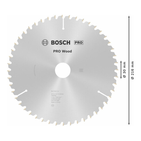 Lame de scie circulaire Bosch Optiline Wood pour scies oscillantes et à onglet 216 x 30 x 2,0 mm 48