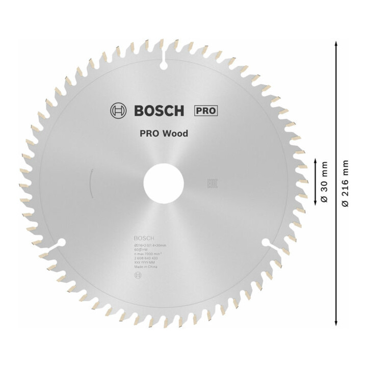 Lame de scie circulaire Bosch Optiline Wood pour scies oscillantes et à onglet 216 x 30 x 2,0 mm 60