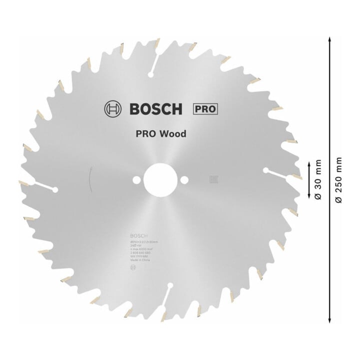 Lame de scie circulaire Bosch PRO Wood 250 x 30 x 3,2 mm 24
