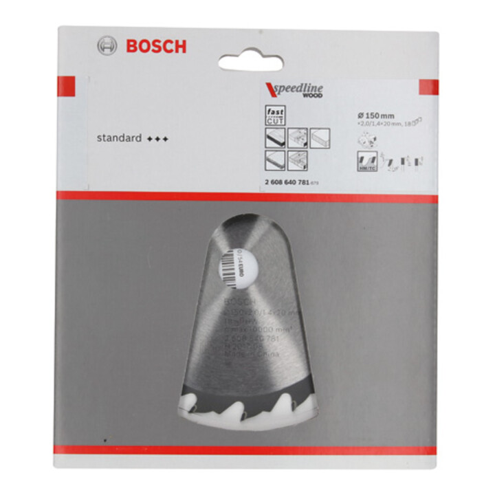Lame de scie circulaire Bosch Speedline Bois 150 x 20 x 2,0 mm 18