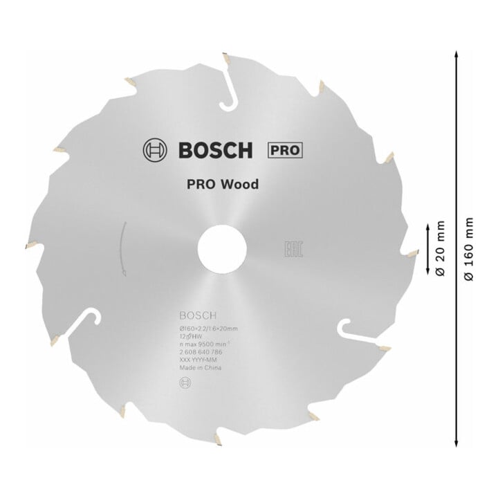 Lame de scie circulaire Bosch Speedline Bois 160 x 20 x 2,2 mm 12
