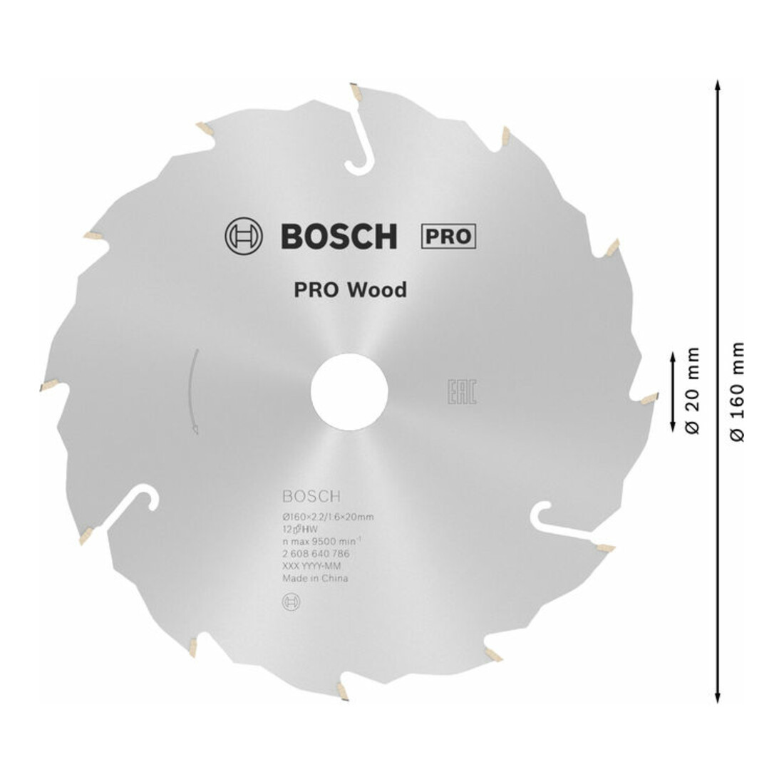 Lame de scie circulaire Bosch Speedline Bois 160 x 20 x 2,2 mm 12