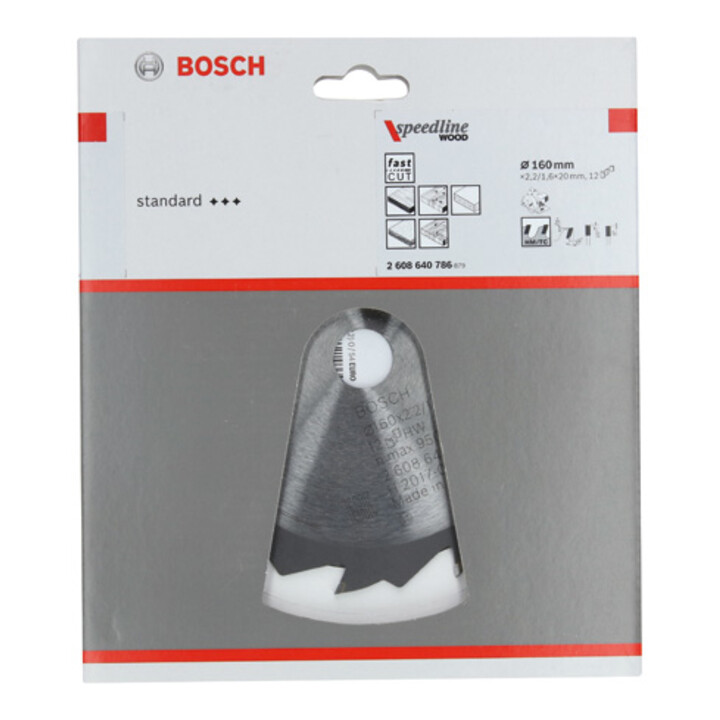 Lame de scie circulaire Bosch Speedline Bois 160 x 20 x 2,2 mm 12