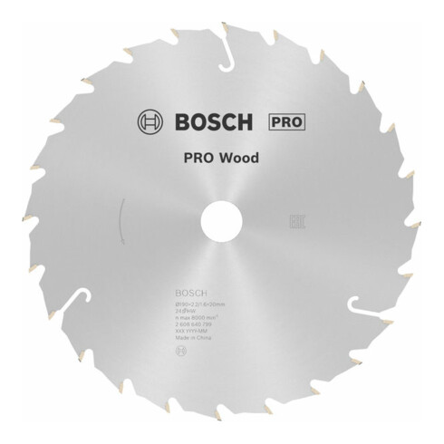 Lame de scie circulaire Bosch Speedline Bois 190 x 20/16 x 2,2 mm 24