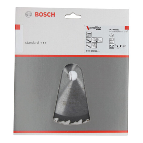 Lame de scie circulaire Bosch Speedline Bois 190 x 20/16 x 2,2 mm 24