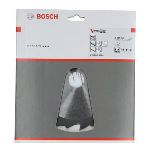 Lame de scie circulaire Bosch Speedline Bois 190 x 30 x 2,4 mm 12
