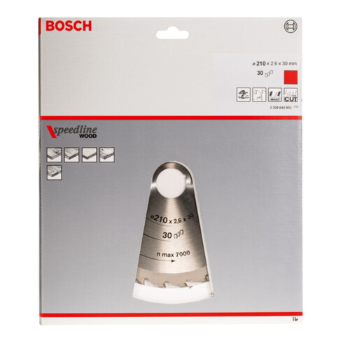 Lame de scie circulaire Bosch Speedline Bois 210 x 30 x 2,4 x 2,4 mm 30