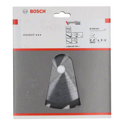 Lame de scie circulaire Bosch Speedline Wood 160 x 16 x 2,2 mm 12