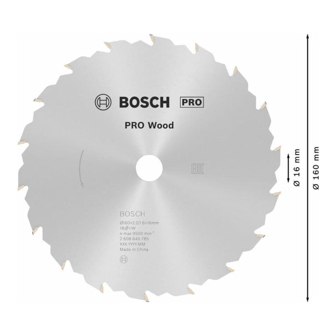 Lame de scie circulaire Bosch Speedline Wood 160 x 16 x 2,2 mm 18