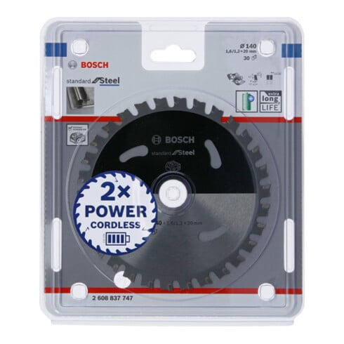 Lame de scie circulaire Bosch Standard pour acier 140 x 1,6/1,2 x 20 30 dents