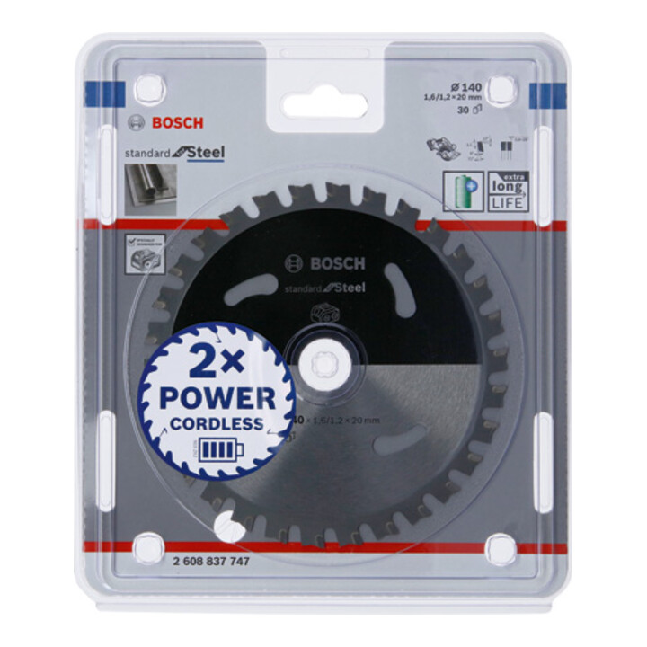 Lame de scie circulaire Bosch Standard pour acier 140 x 1,6/1,2 x 20 30 dents