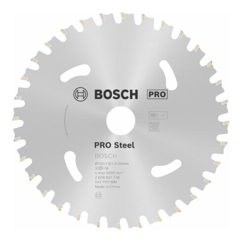 Lame de scie circulaire Bosch Standard pour acier 150 x 1,6/1,2 x 20 32 dents