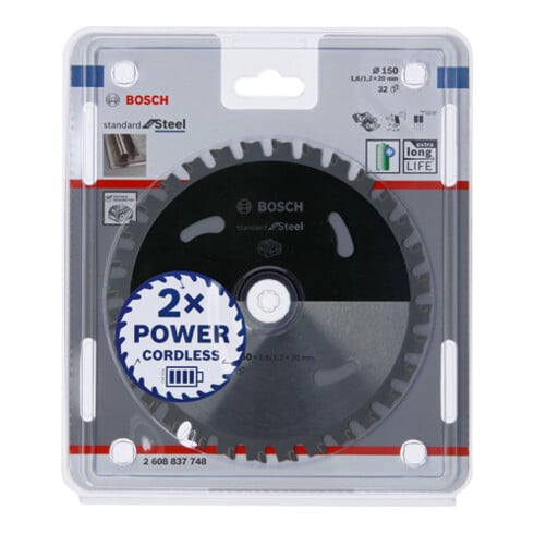 Lame de scie circulaire Bosch Standard pour acier 150 x 1,6/1,2 x 20 32 dents
